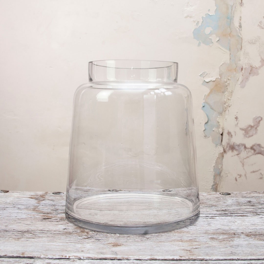 Heavy Mouth Blown Glass Vase Peony