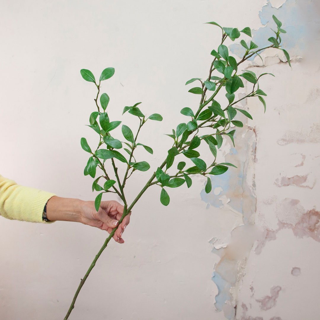 Single artificial privet stem with dense green foliage