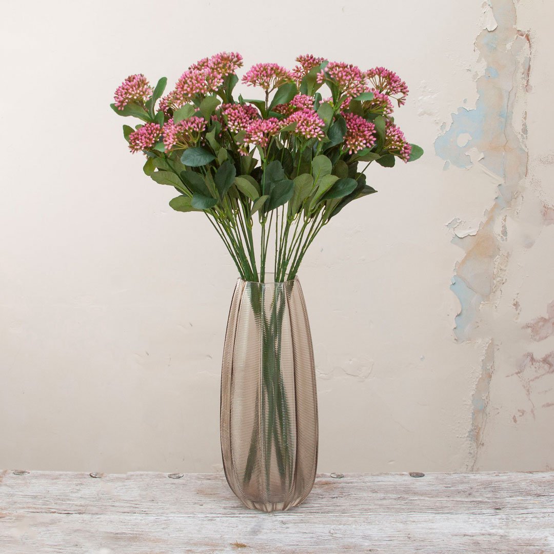 Tall Stems of Dark Pink Skimmia Berries Peony