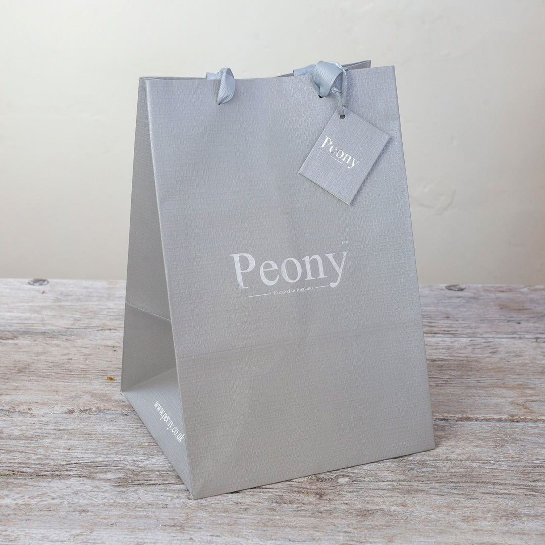 Grey Textured Peony Gift Bag Peony