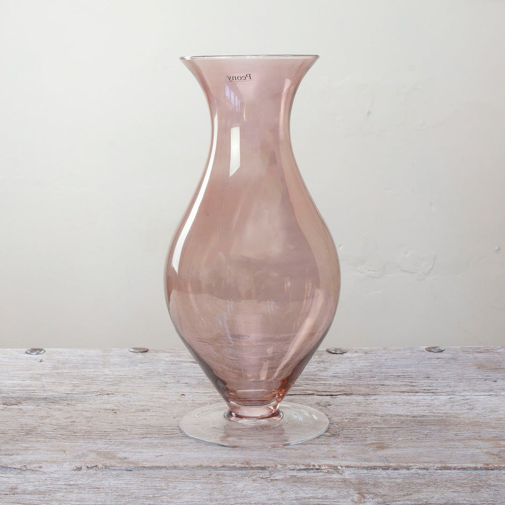 Copper Lustre, Footed Hourglass Vase Peony