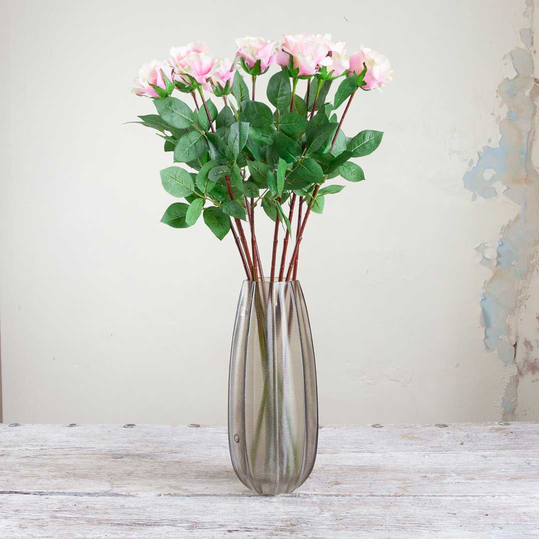 Pale Pink Alice Rose with Leaves on a Long Stem Peony