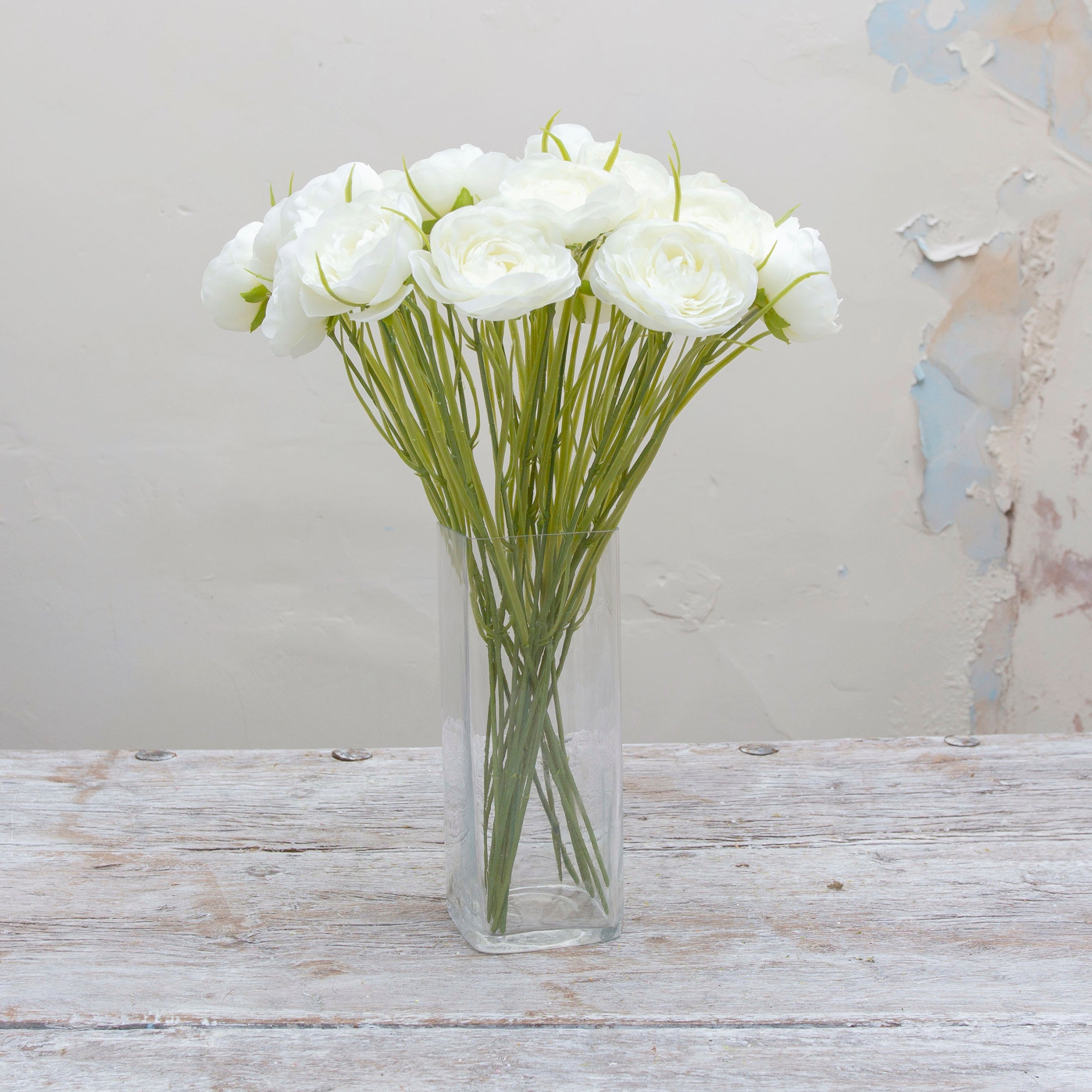 Bridal white ranuncula. Peony