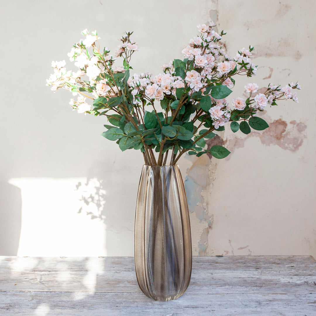 Peach Climbing Rose Spray on a Long Stem Peony