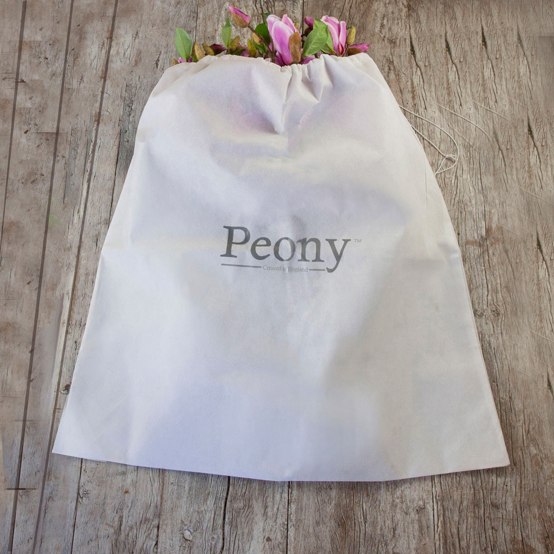 Large, White Peony Dust Bag Peony
