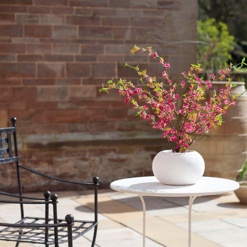 Cherry Blossom in a White textured Bowl Lifestyle