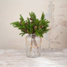 Artificial Pine Cone Stem with realistic green pine foliage and brown pine cones