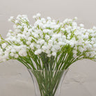 Close up of artificial white gypsophila stem picks 
