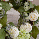 Artificial peony summer wreath with full peony blooms, suitable for front doors or interior wall display