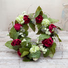 Artificial peony summer wreath with full peony blooms, suitable for front doors or interior wall display