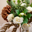Orange Chrysanthemums and Foliage in a Large Rope Lantern Vase Peony