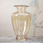 Mouth Blown Amber Vase with a Lustre Finish Peony