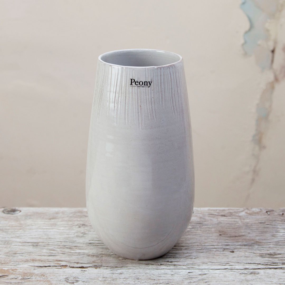 Hand Glazed Portuguese Ceramic Vessel Peony