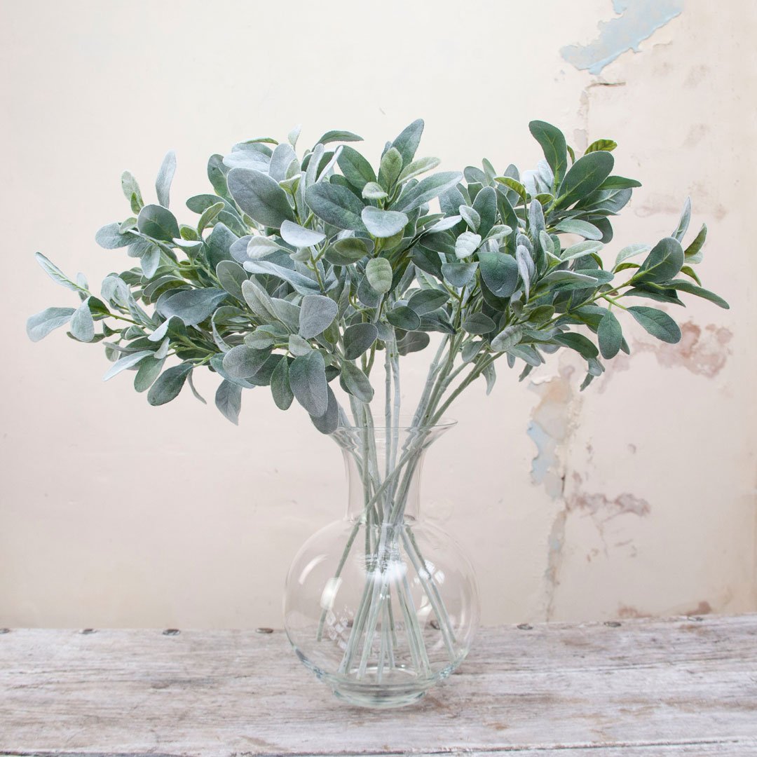 Real Touch Green Lambs Leaf Stem Peony