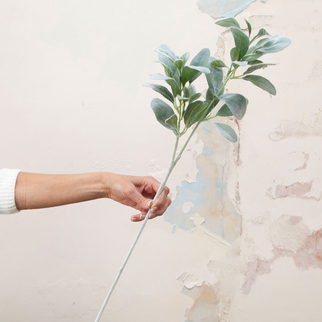 Real Touch Green Lambs Leaf Stem Peony