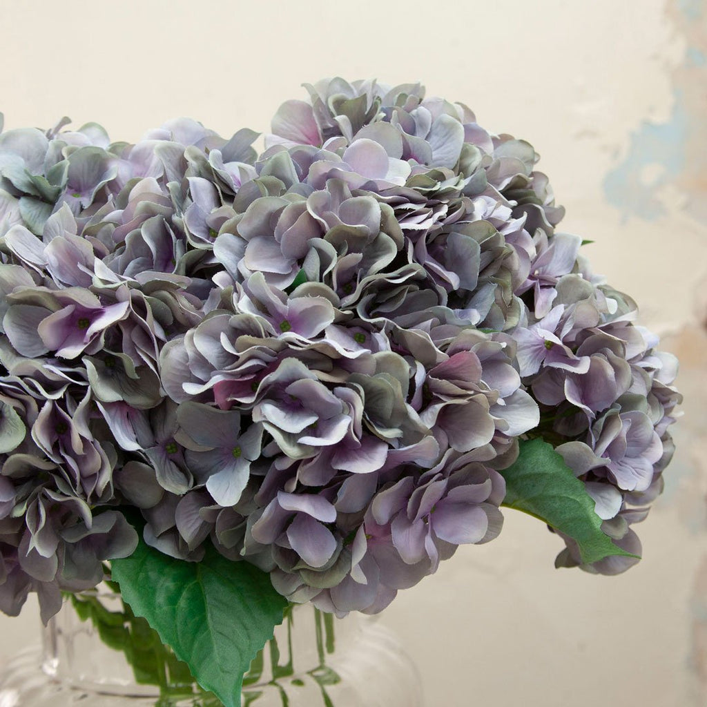 Vintage Blue Hydrangea Stem Peony