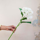 Real Touch Bridal White Hydrangea Stem with Leaves Peony