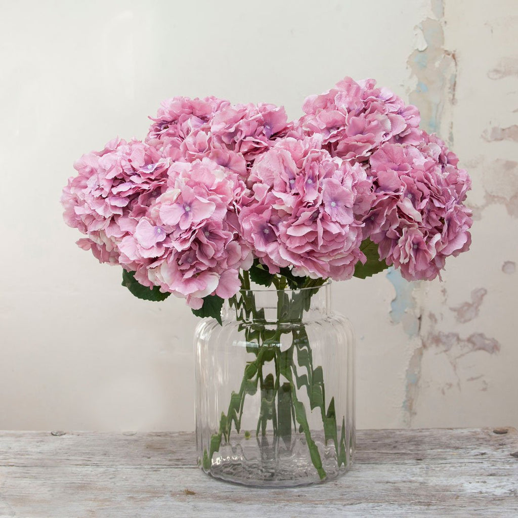 Large Pink Pom Pom Hydrangea Stem Peony