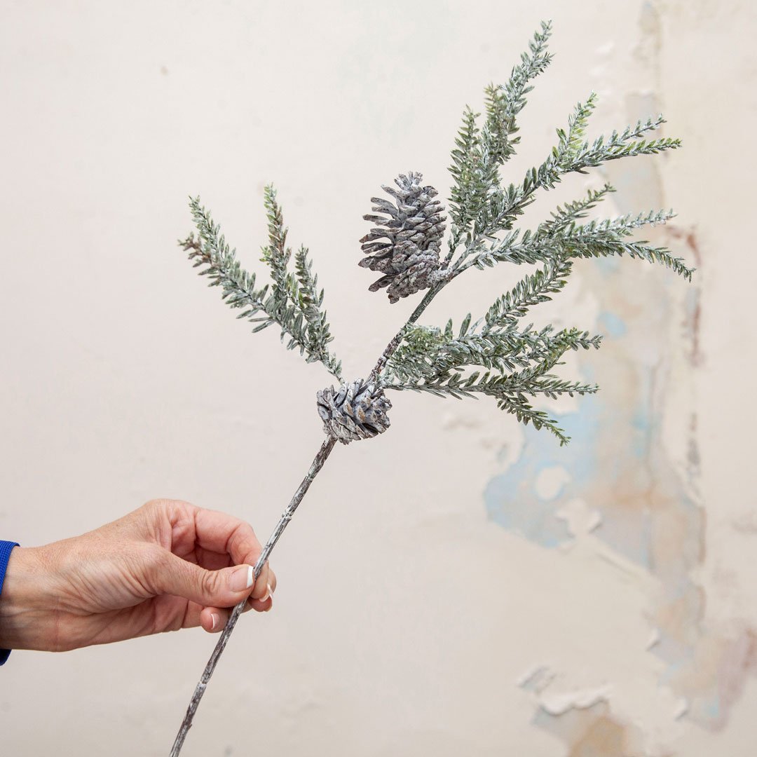 Pine Spray With Cones Stem Peony