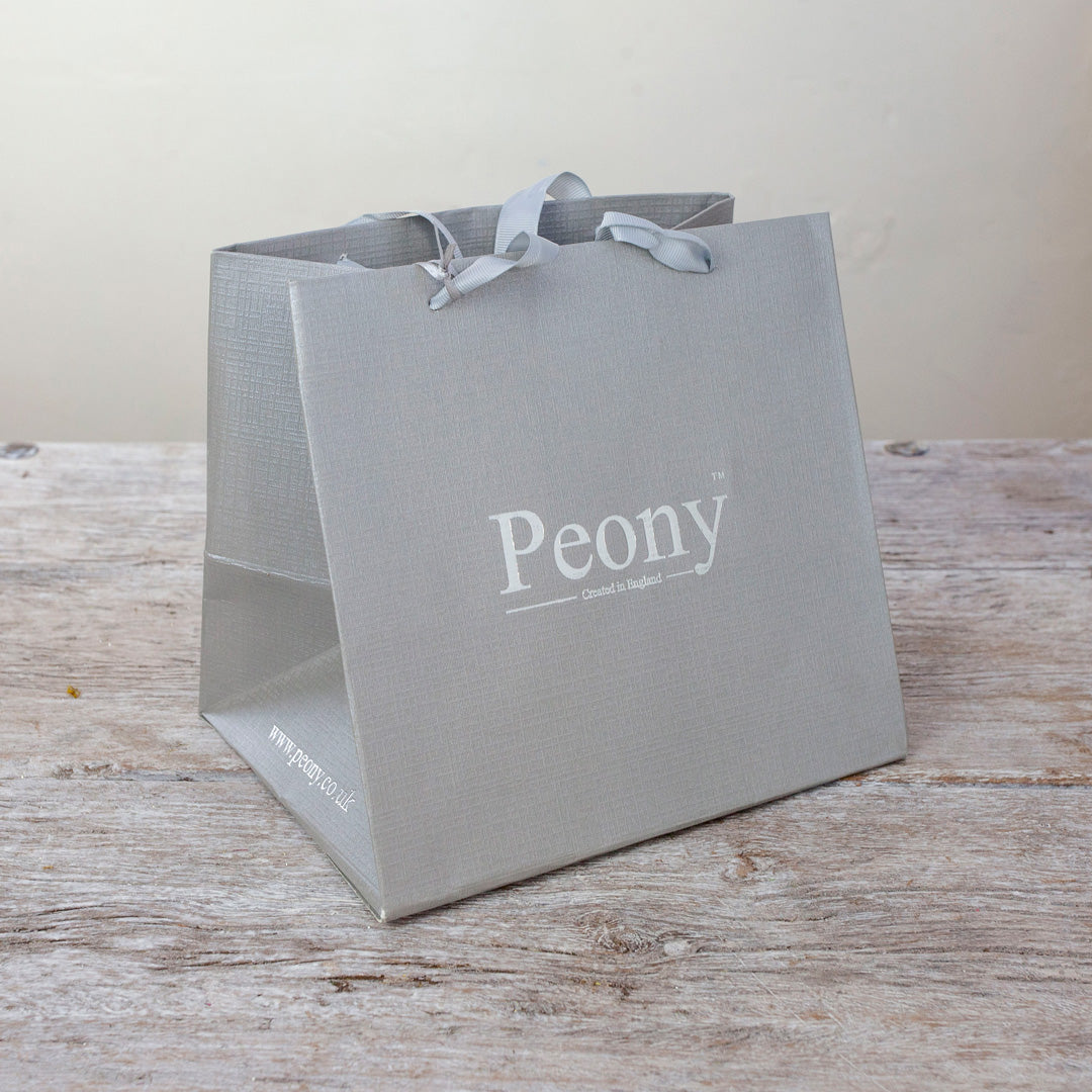 Silver Peony Gift Bag Peony