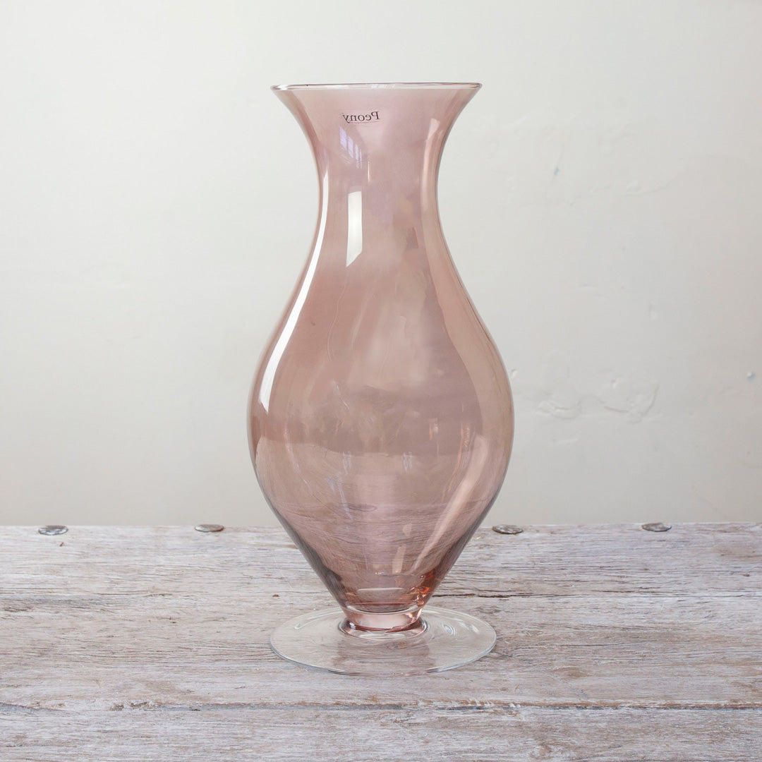 Copper Lustre, Footed Hourglass Vase Peony