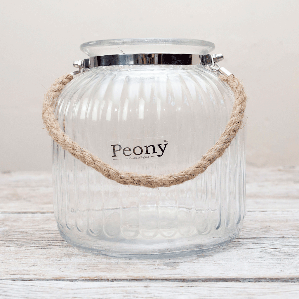 Rope lantern glass vase Peony