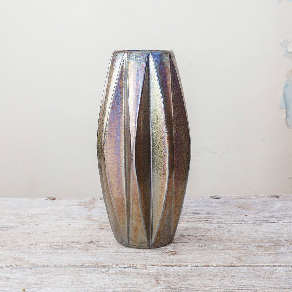 Handmade Metallic Ceramic Vessel Peony