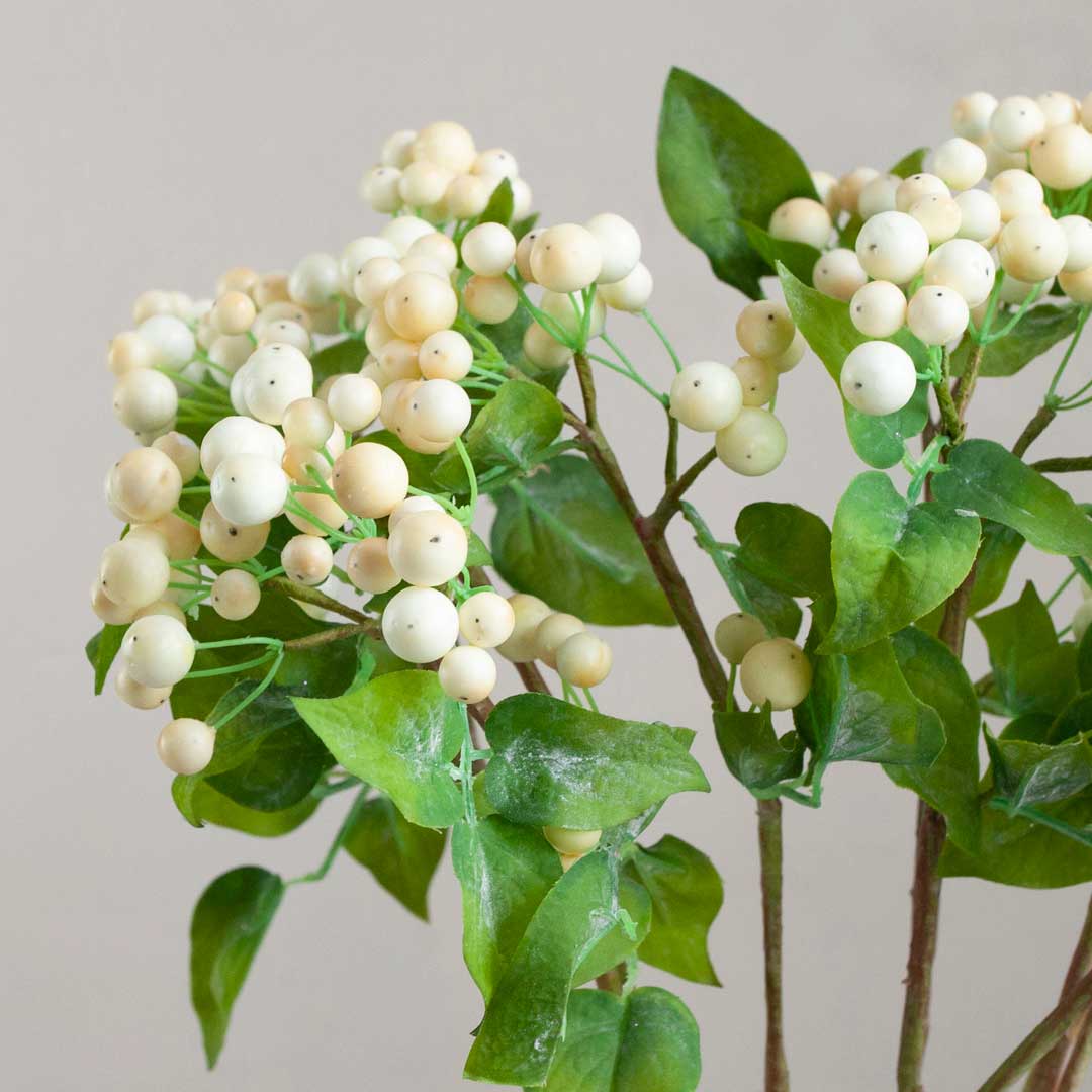 Artificial Yoshino Berries with Leaves on a Long Stem Peony