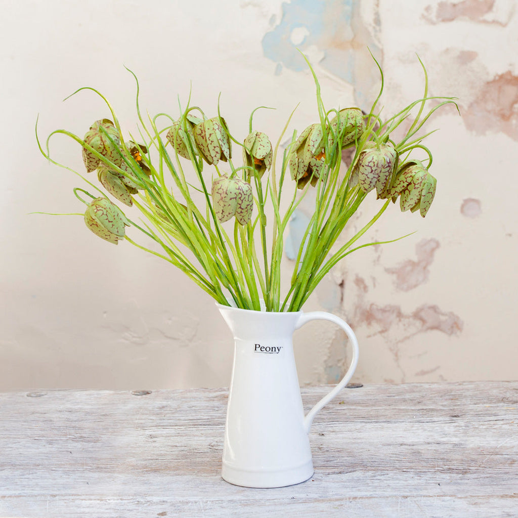 Burgundy Speckled Fritillaria Stem with Leaves Peony