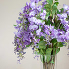 Blue-Purple Wisteria with Leaves on a Long Stem Peony