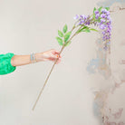 Artificial Blue-Purple Wisteria with Leaves on a Long Stem Peony