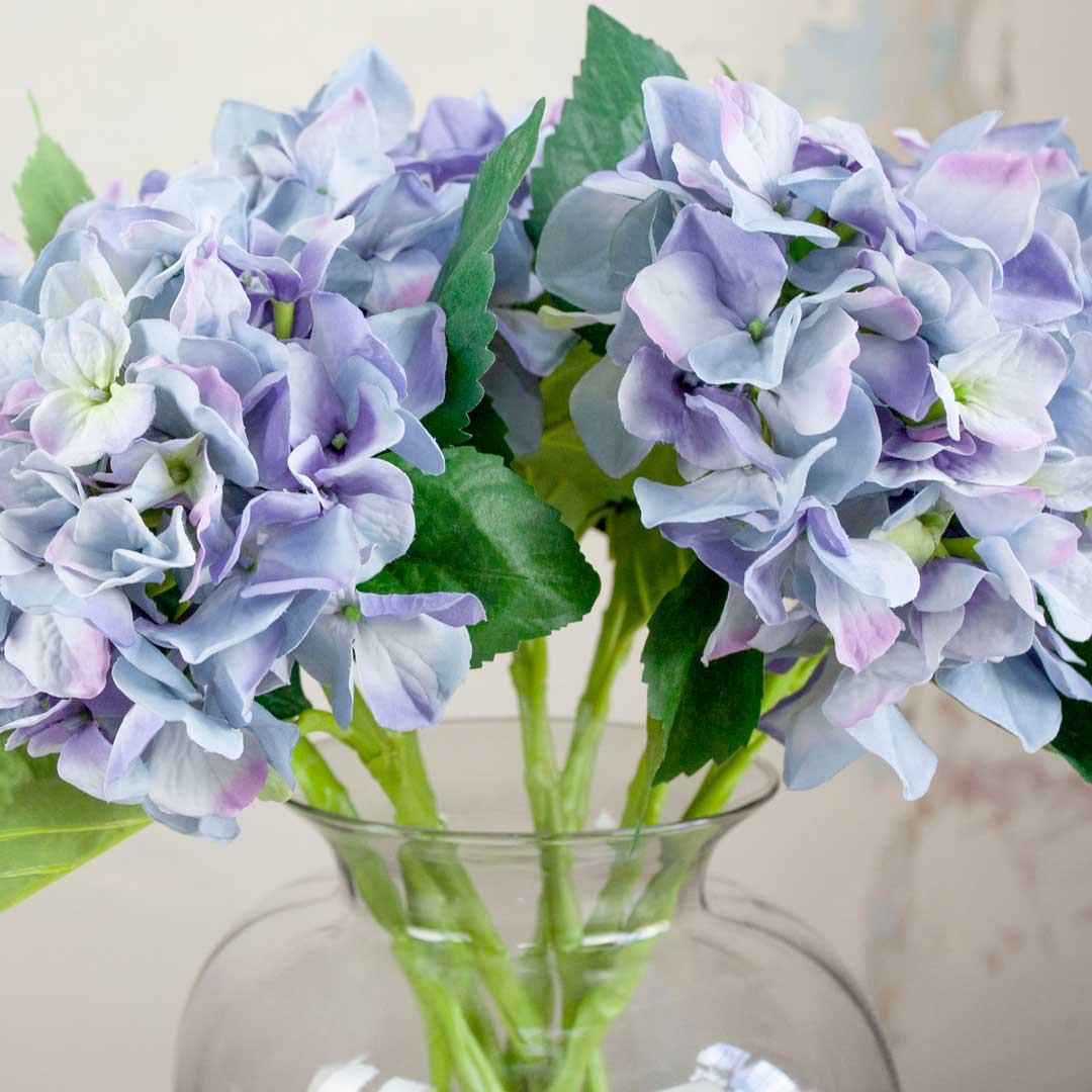 Blue Hydrangea with leaves on a Long Waterproof Stem Peony