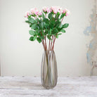 Pale Pink Alice Rose with Leaves on a Long Stem Peony