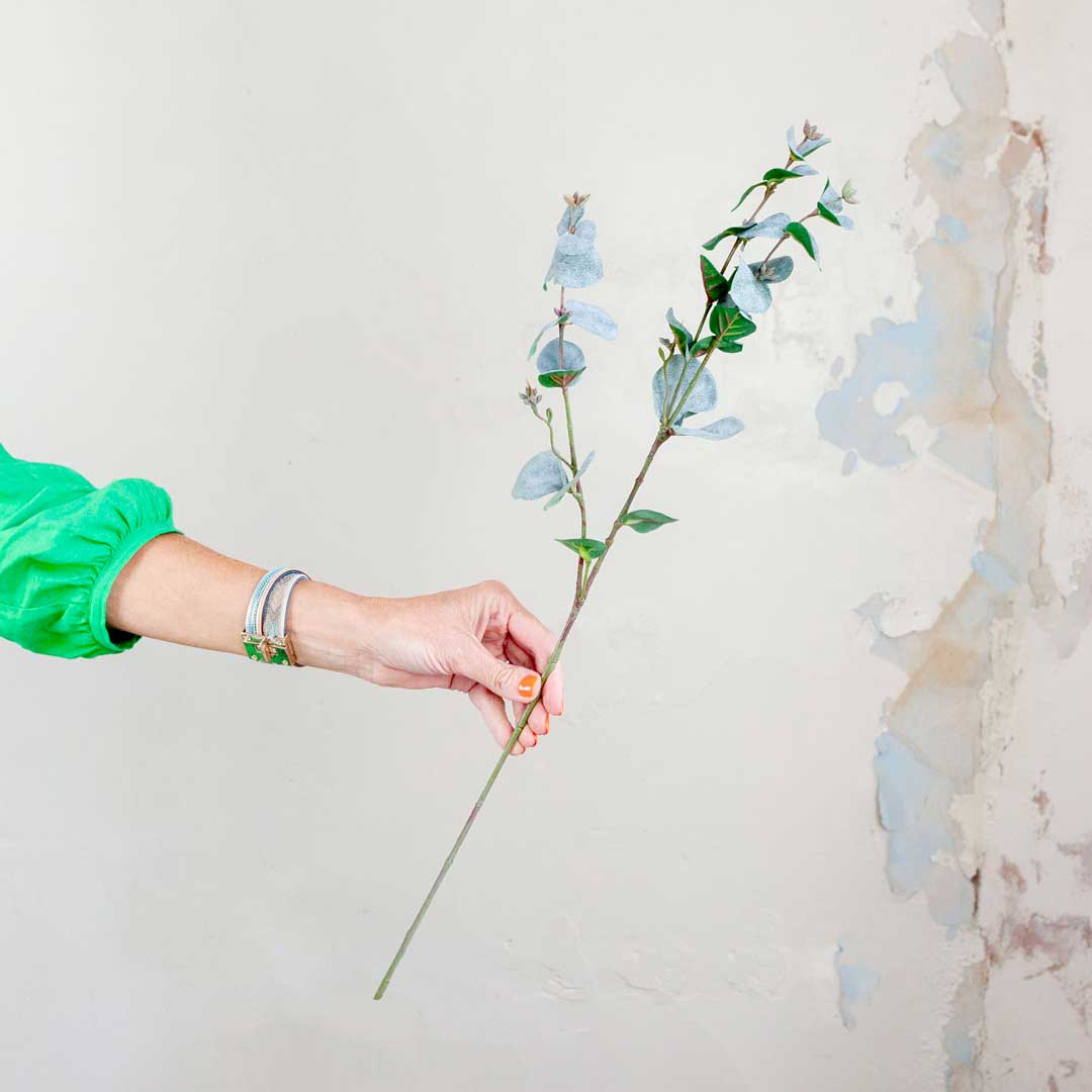 Silver Grey Eucalyptus Stem Peony