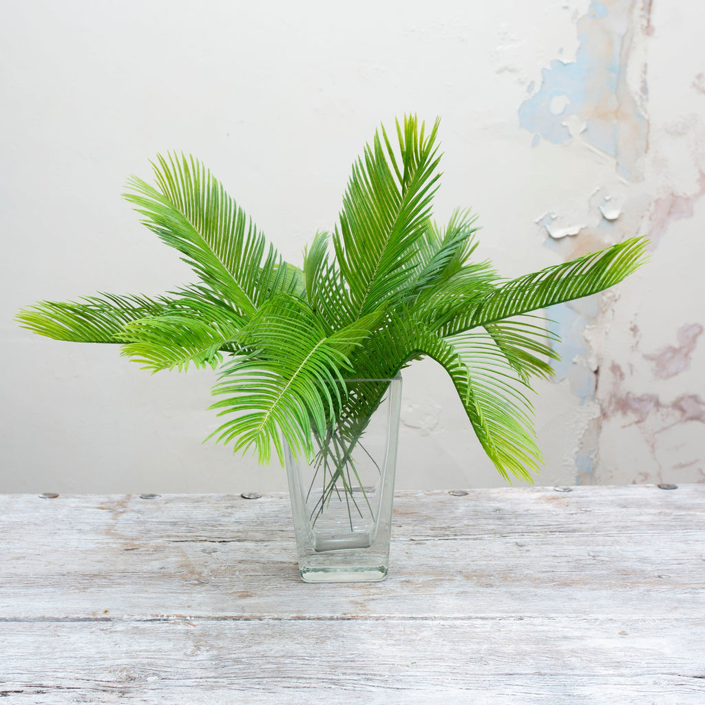 Green palm leaf. Peony