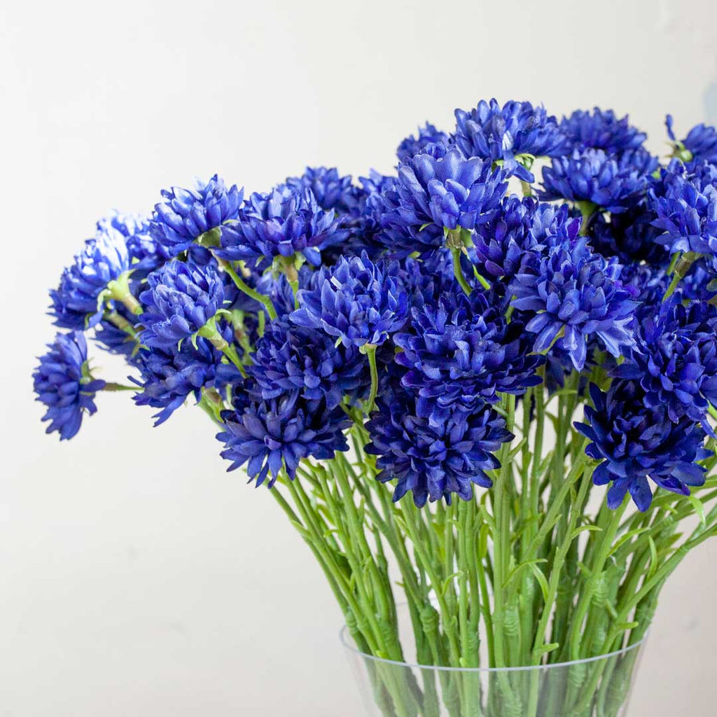 Blue Cornflowers on a Long Stem Peony