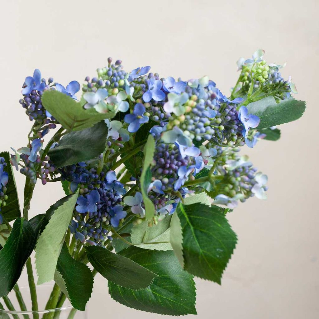 Blue Viburnum Stem with Leaves Peony