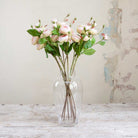 Pale Pink Ranunculus Stem with Buds and Leaves Peony