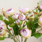 Lilac Ranunculus Stem with Buds and Leaves Peony
