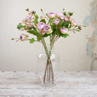 Lilac Ranunculus Stem with Buds and Leaves Peony