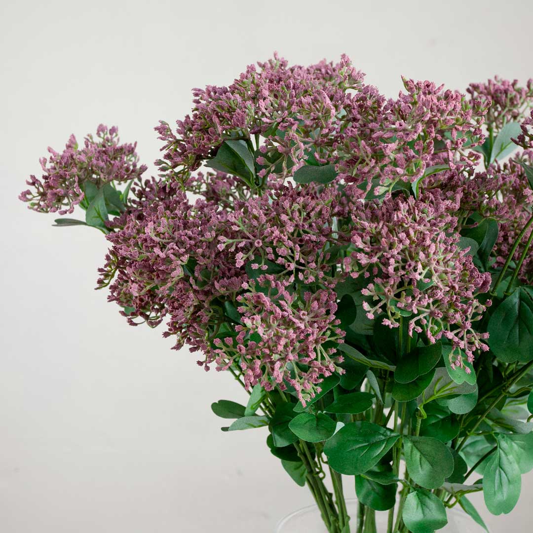 Achillea with Burgundy Berries and Leaves on a Long Stem Peony