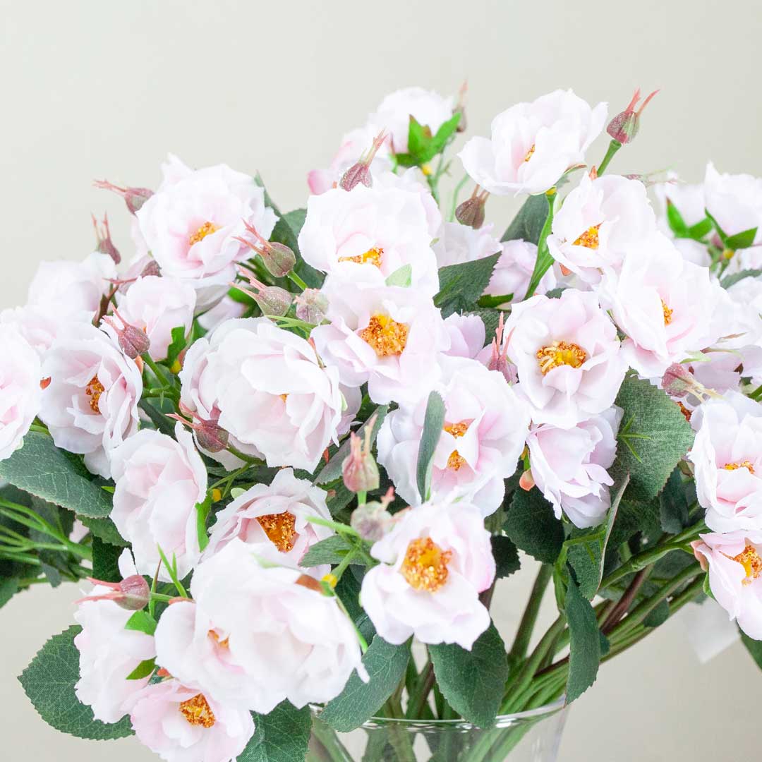 Pale Pink Rose Spray with Buds Peony