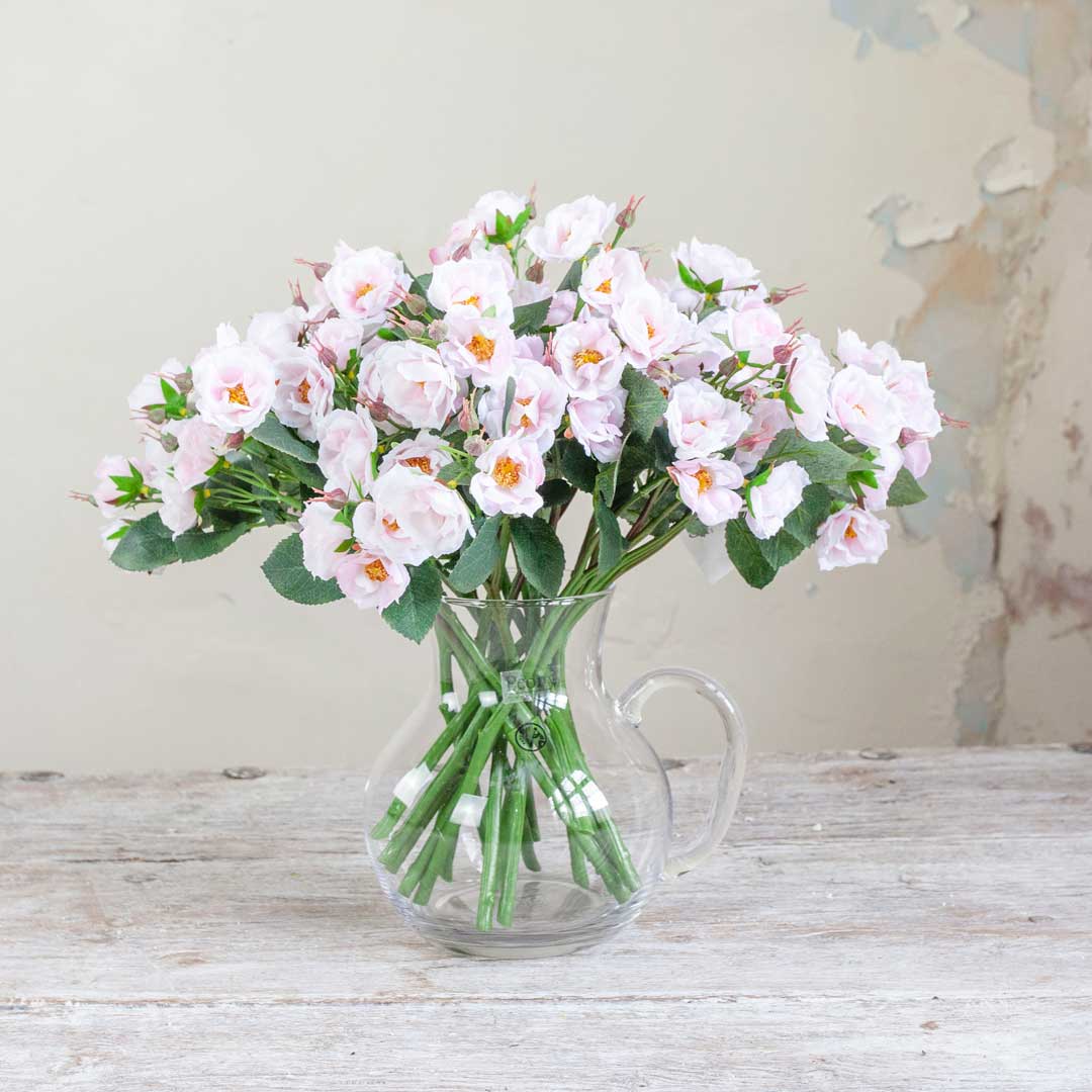 Pale Pink Rose Spray with Buds Peony