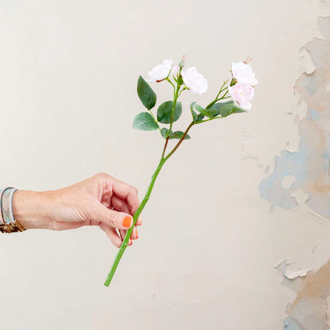 Pale Pink Rose Spray with Buds Peony