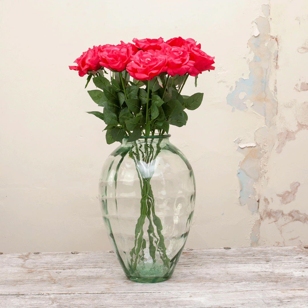 Real touch fuchsia pink rose Peony